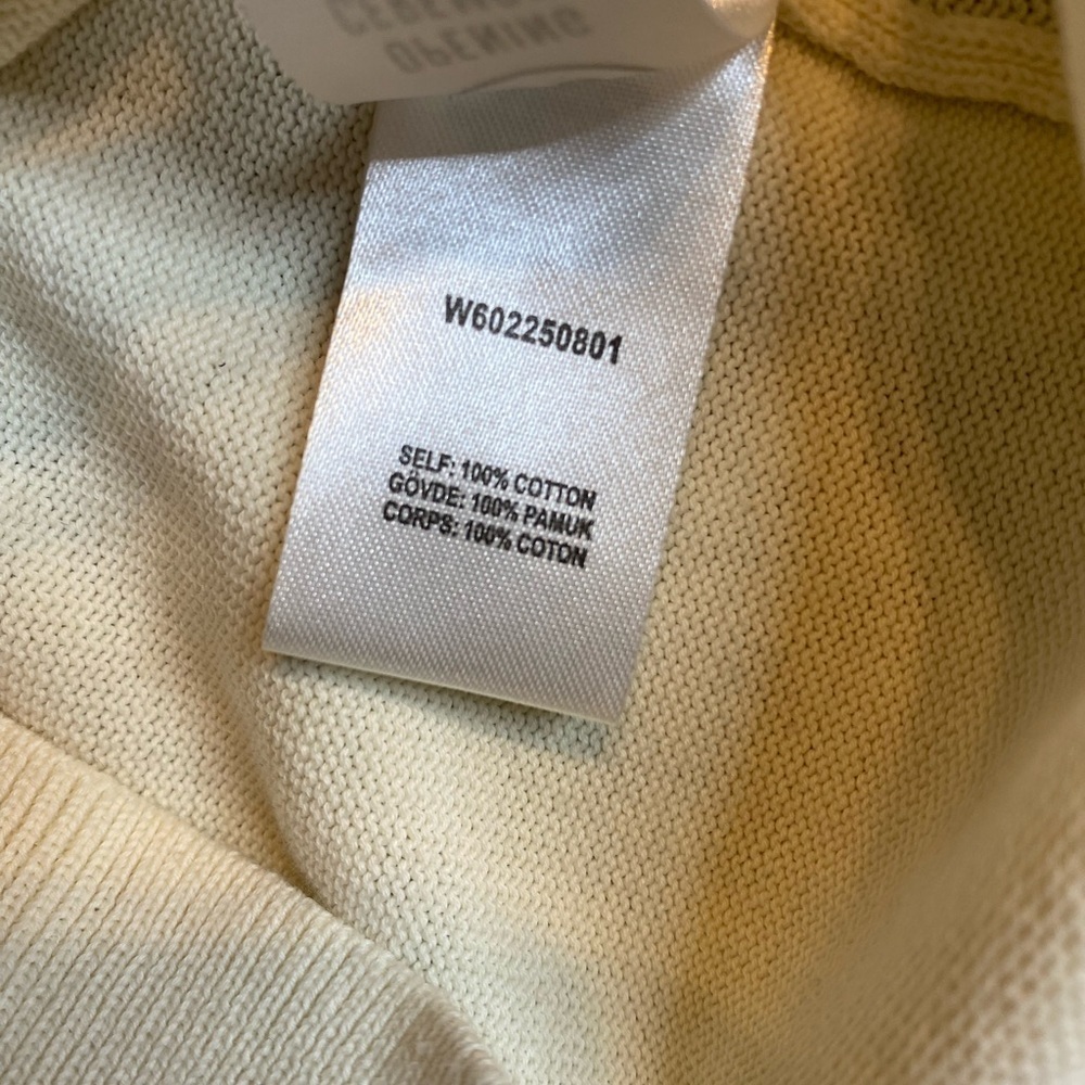 Opening Ceremony Cream Sweater with Faux Fur Cuffs Open Back Detail Cotton S/M - Picture 7 of 11